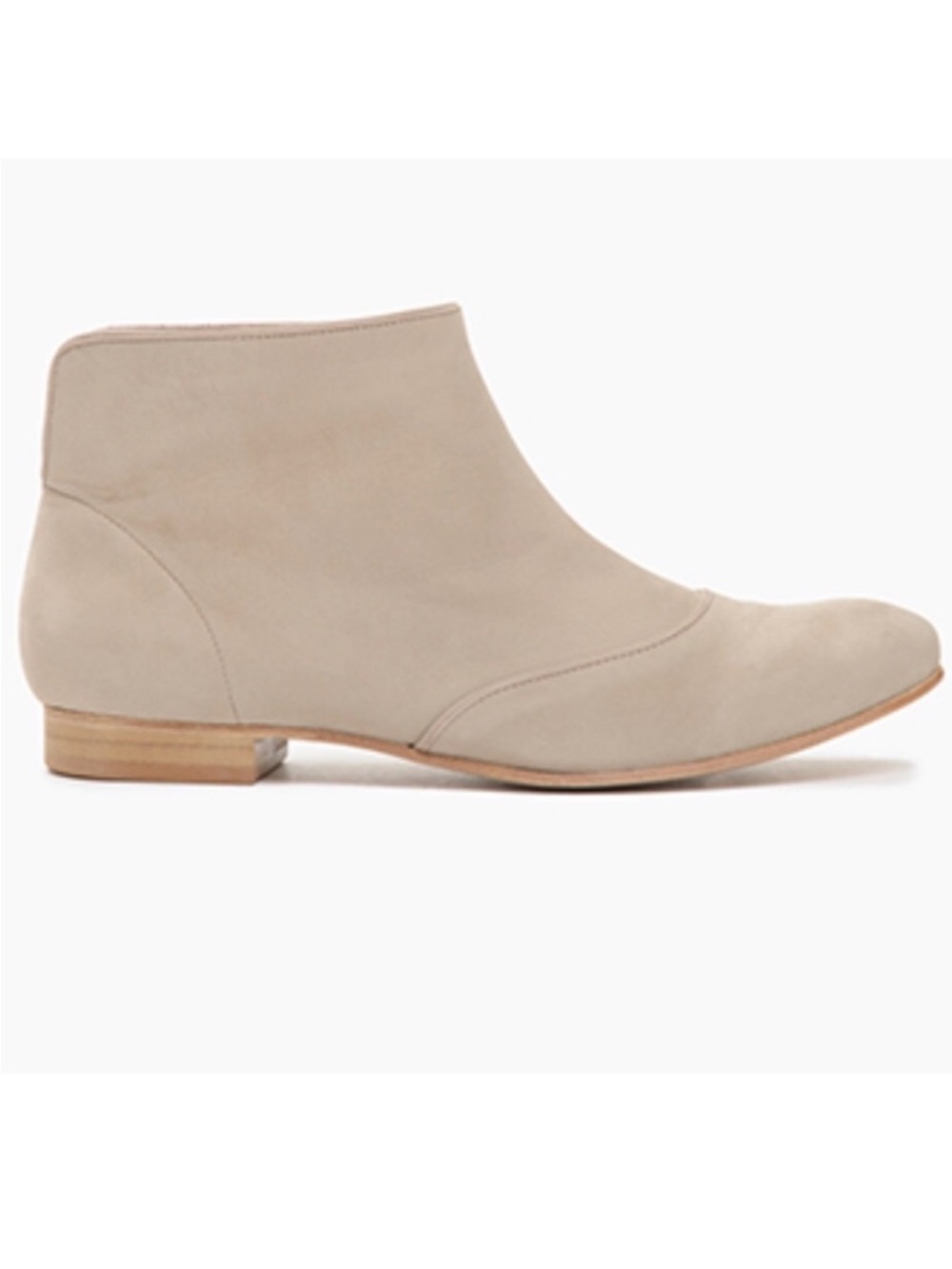 COCLICO Isla Tan Leather Suede Ankle Flat Booties 36